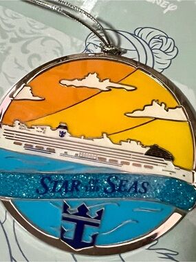 Caribbean Star of the Seas Sunset Ornament - Blue, Orange, Yellow